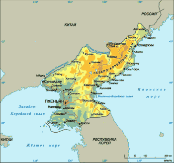 Северная Корея. Карта